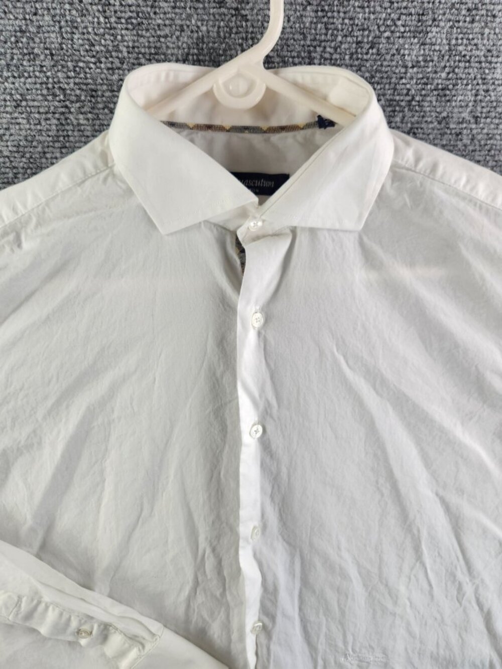 Aquascutum London Men 16.5 Long Sleeve White Button Up Shirt 100% Cotton Adult